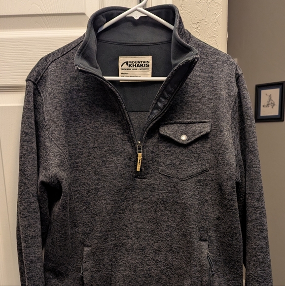 Mountain Khakis Men's Fleece Quarter Zip Jacket Gray - Picture 1 of 6